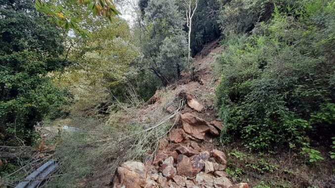 la frana di via dei Tedeschi di alcuni giorni fa a Vado Ligure